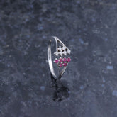 Sterling Silver Multiple Pink Stone Ring